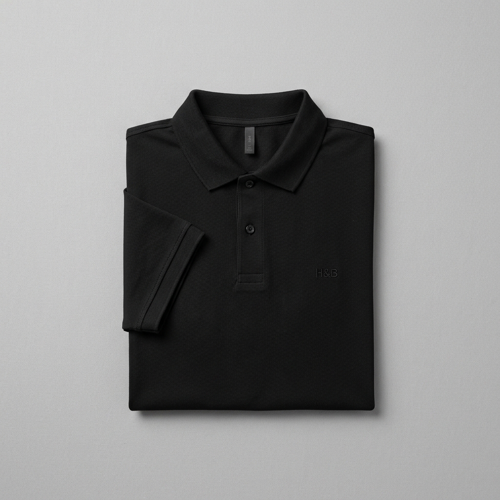 Black polo T-shirt